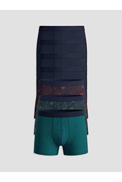 LC Waikiki Elsiva Collection Yeşil Standart Kalıp Pamuklu Esnek Erkek Boxer 7'li