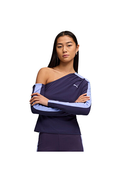 Puma Blouse T7 Asymmetric Longsleeve, Blue, Women