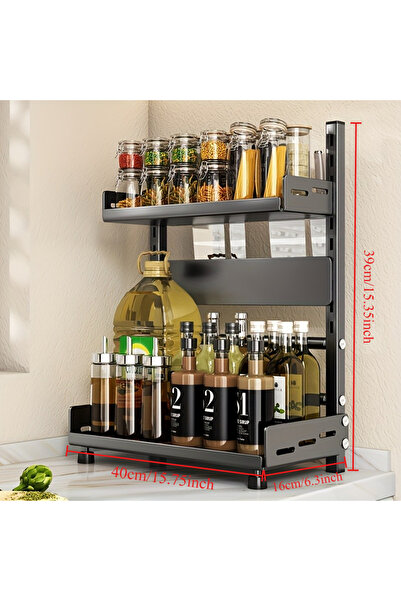 GENERAL Double-layer spice rack, suitable for kitchen countertops, multi-func...