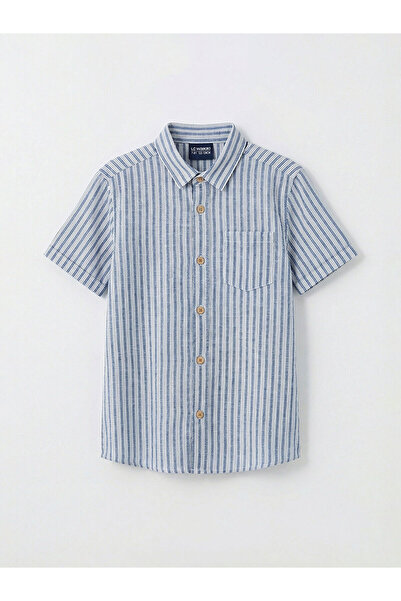 LC Waikiki Cămașă cu mânecă scurtă pentru băieți Özmarka Noul Sezon cu dungi