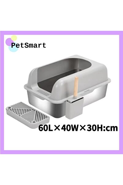 cat litter box-Ella Stainless Steel Litter Box | XL Enclosed Cat Litter Boxes...