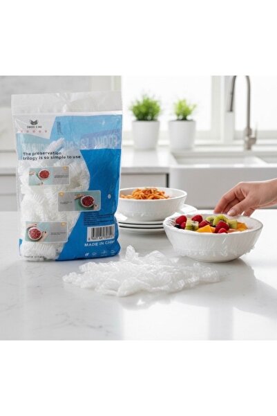 Butik Center غطاء طبق عملي قابل للتركيب مع حافة مرنة لحماية الطعام، عبوة واحدة