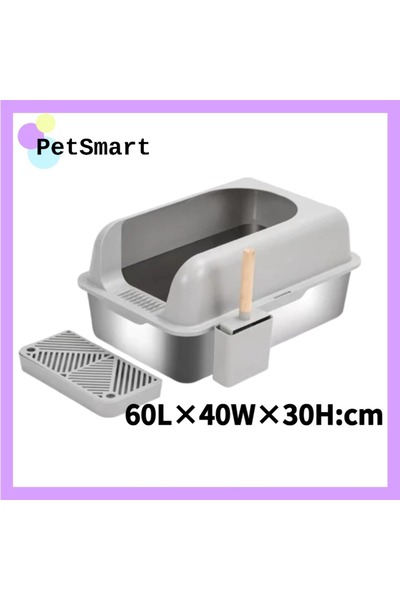 cat litter box-Ella Stainless Steel Litter Box | XL Enclosed Cat Litter Boxes...