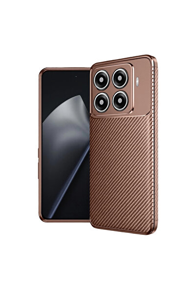 eco port غطاء كربون بتركيز تلقائي لـ Mi 15t Pro - بني