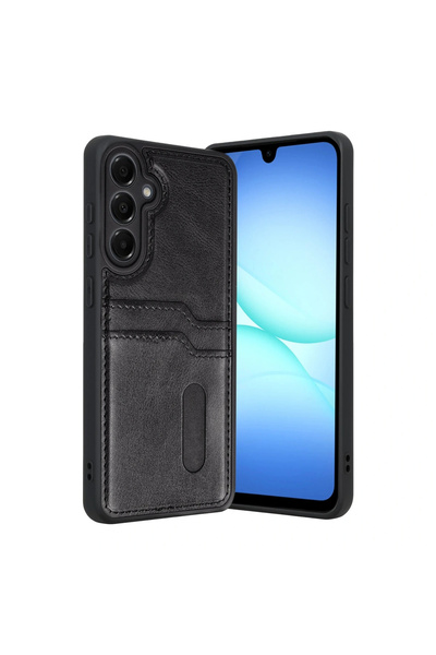 eco port حافظة جلدية سامسونج جالاكسي A17 5G سارة مع فتحة للبطاقات - اللون الأسود