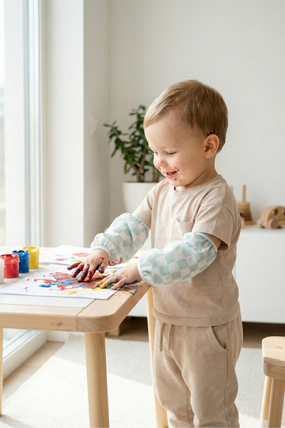 HAMUR Комплект еластични ръкави за хранене на бебета, устойчиви на течности, ...