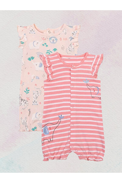 Infancie By Styli Pack of 2 - Baby Girls Ruffle Sleeve Romper