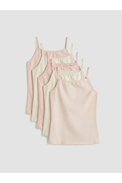 LC Waikiki Meral Collection Pink Square Collar Girls' Undershirt 5-Pack