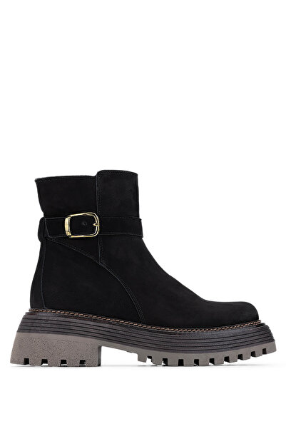 Tamer Tanca Γυναικείες Γνήσιο Δέρμα Μαύρες μπότες Nubuck Casual