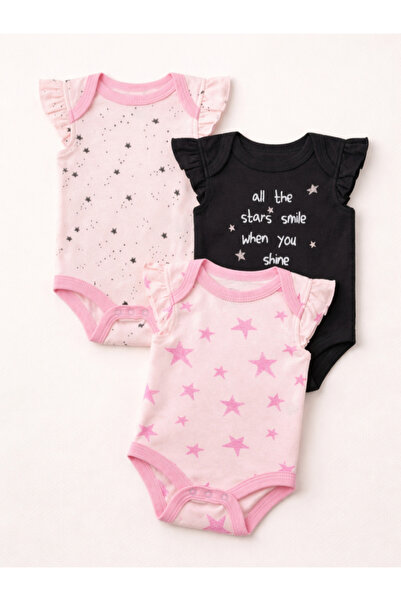 Mother's Choice By Styli Pack of 3 -Starburst Frill Sleeve Bodysuit