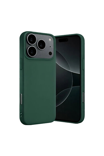 eco port آيفون 17 برو ماكس نانو سيليكون مخملي من الداخل - أخضر داكن