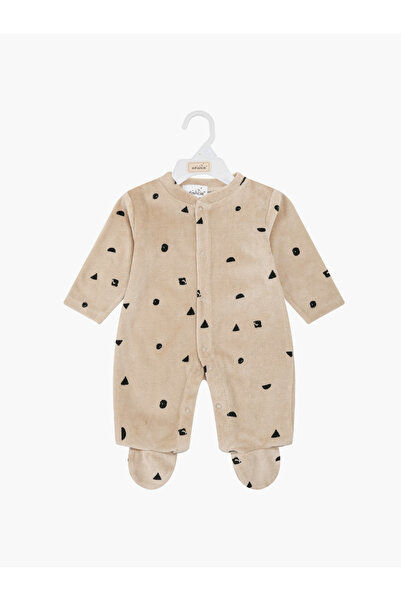 Infancie By Styli Baby Boys Printed Velour Footed Sleepsuit