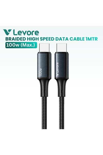 Levore 1M Nylon Braided 100w USB C to USB C Cable