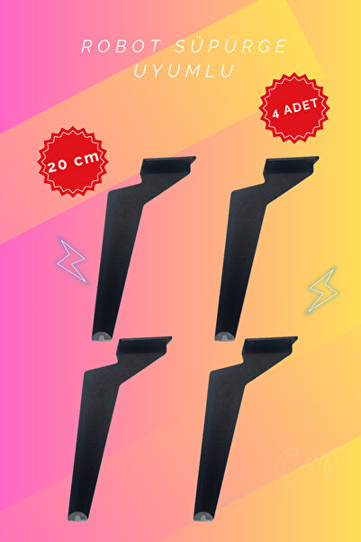 NİKSA METAL Tabanca - 20 cm Metal Mobilya Ayağı - Robot Süpürge Uyumlu - Krom...
