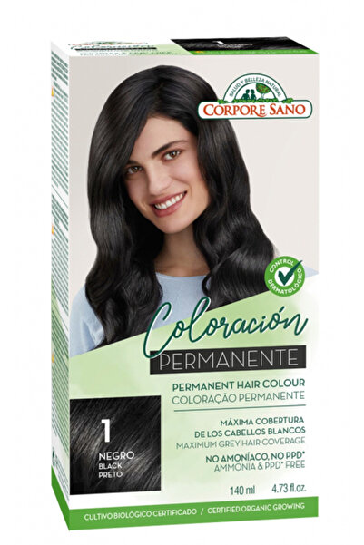 Corpore Sano Permanent Hair Dye, Ammonia-Free, 1.Black, Corpore Sano, 140 ml