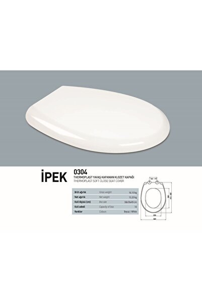 NKP Ipek Oval Yavaş Kapanan Klozet Kapağı Üstten Sıkmalı Menteşeli