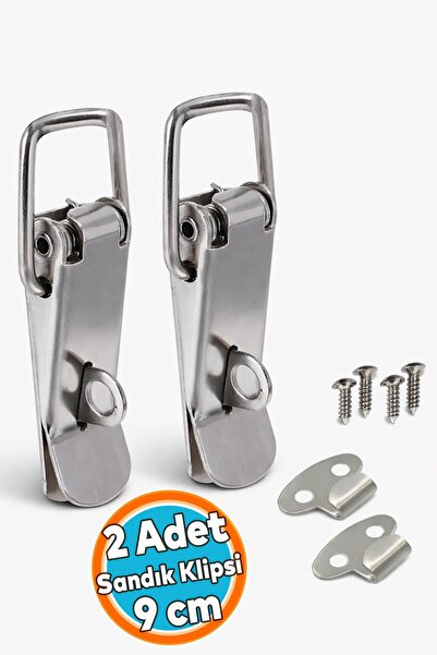 NZB Çelik Sandık Kaput Kilidi Gergi Mandalı Klipsi Asmalı 9 cm Parlak Krom 2 ...