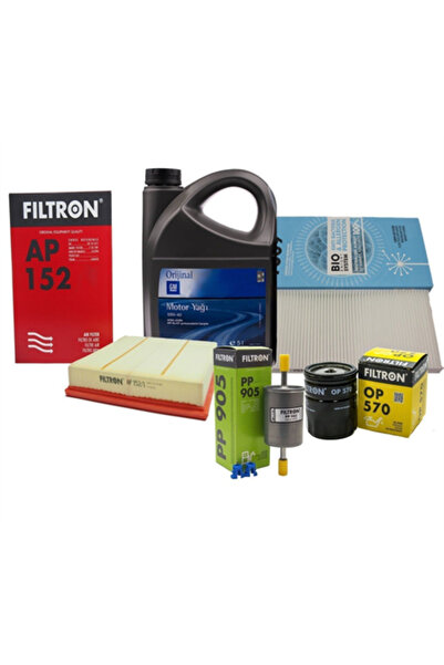 Filtron Opel / Vectra C 1.6/ 1.8 Uyumlu Benzinli Motor Bakım Seti GM 5w30 5 L...