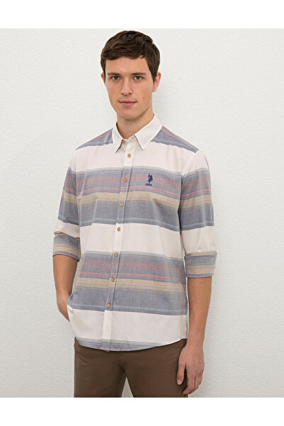 U.S. Polo Assn. Men's Cream Long Sleeve Shirt 50225332-Vr071