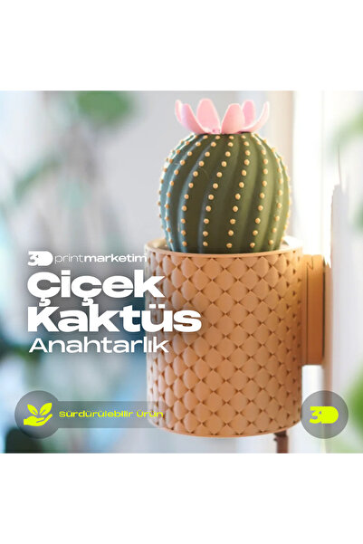 Çiçek Kaktüs Anahtarlık