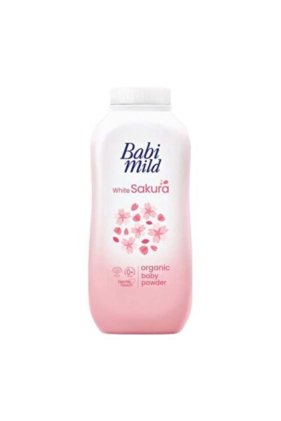 Babi Mild بودرة أطفال طبيعية لطيفة مع زهرة ساكورا بيضاء 160 غرام