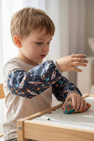 HAMUR Liquid-Proof Elastic Baby Feeding Sleeve Set Children's Activity Sleeve...