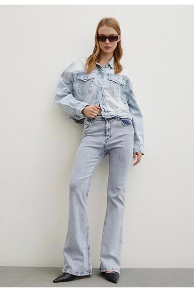 OMODA New Season High Waist Lycra Shape-Up Flare Women's Spanish Flare Jeans