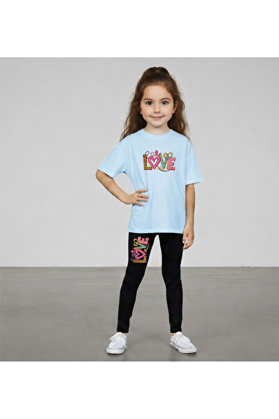CACTUS COLLECTION Love Printed Top and Bottom Set T-Shirt Tights