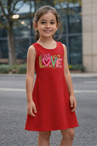 CACTUS COLLECTION DEVOJČIČINA LETNJA HALJINA SA OTISKOM LJUBAVI