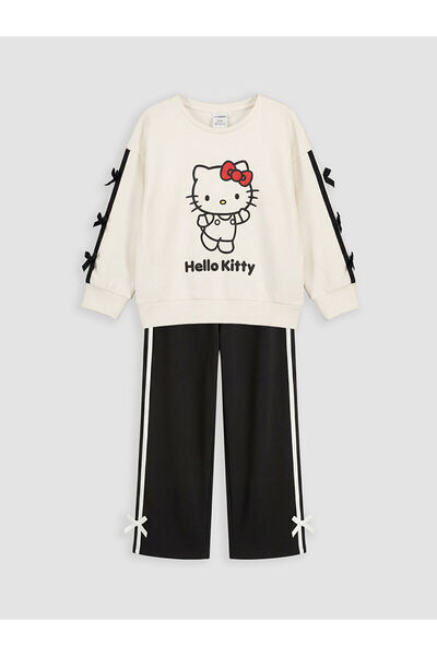 LC Waikiki NEVAVM Farkıyla Hello Kitty Baskılı Kız Çocuk Sweatshirt ve Eşofma...