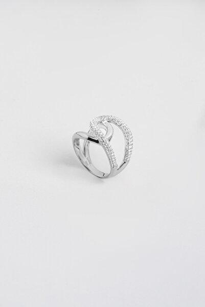 So CHIC... Işıltı Masalı 18 Ayar Beyaz Altın Kaplama Gümüş Tasarım Yüzük