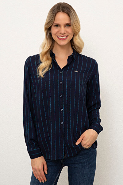 U.S. Polo Assn. Women's Navy Blue Long Sleeve Shirt 50226434-Vr033
