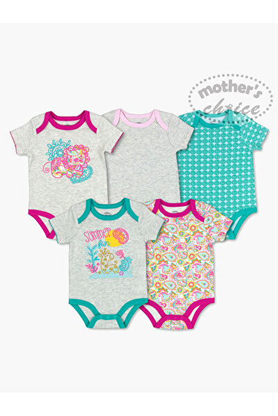 Mother's Choice By Styli Pack of 5 -Graphic Jungle Paisley Bodysuit