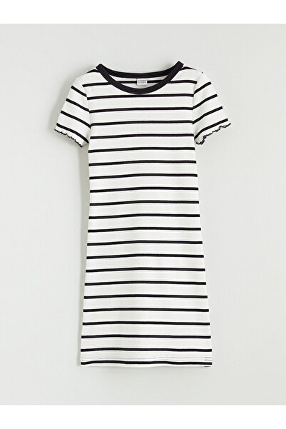 LC Waikiki Rochie pentru fetiță în dungi Özmarka, sezon nou guler rotund