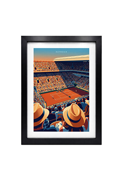 KAYNOCK Roland Garros, Tenis Poster Tablo Siyah Çerçeve