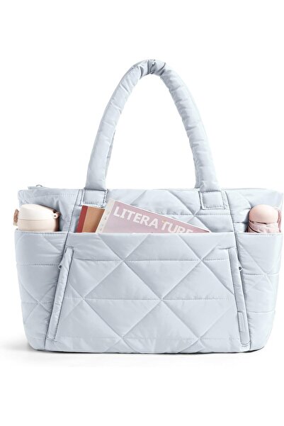 BAGSMART Tote Bag for Women, Puffy Tote Bag with Zipper, Large Quilted Should...