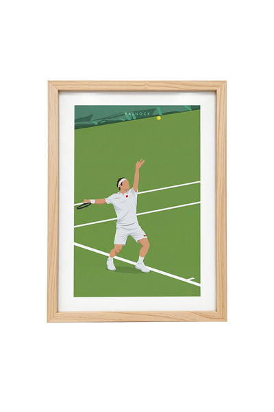 KAYNOCK Roger Federer, Tenis Poster Tablo Ahşap Çerçeve