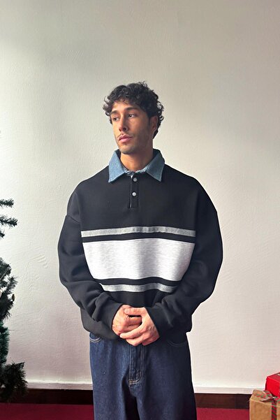 Flaw Wear Polo Neck Sweatshirt Black