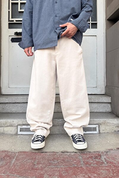 Flaw Wear Belted Baggy Trousers Beige