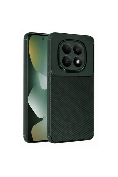 eco port غطاء كربوني بتركيز تلقائي لهاتف Redmi Note 15 4G - أخضر داكن