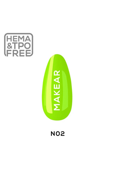 Makear Ojă gel UV N02 8ml – Verde deschis neon