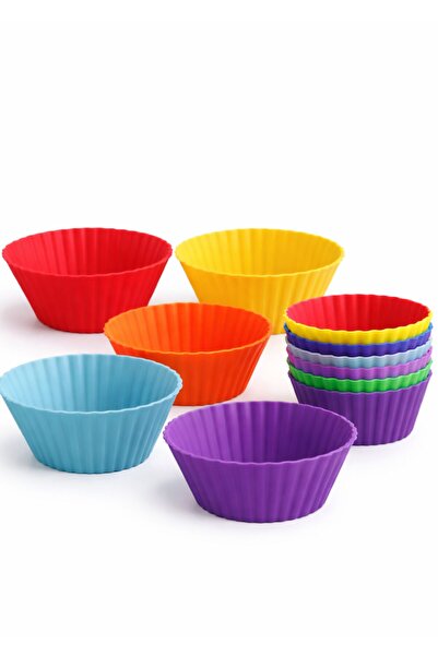 TSUMAB مجموعة من 8 أكواب خبز سيليكون - قوالب مافن وكب كيك قابلة لإعادة الاستخ...