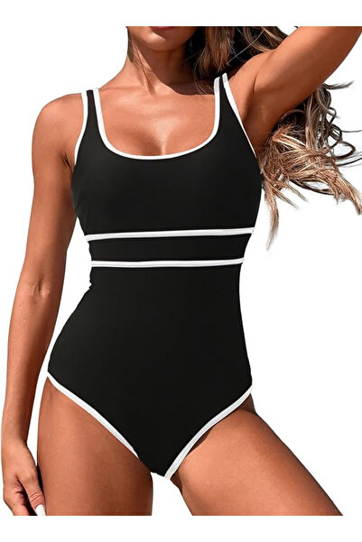 Monokini Women's one-piece swimsuit with tummy control, black L