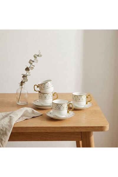 Danube Home Luna 12-Piece Bone China Tea Cup Set - 200ml, Serves 6 Persons, I...