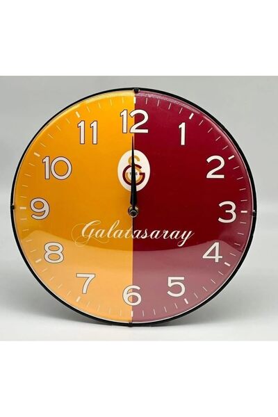renklime Galatasaray Lisanslı Duvar Saati Sarı Kırmızı