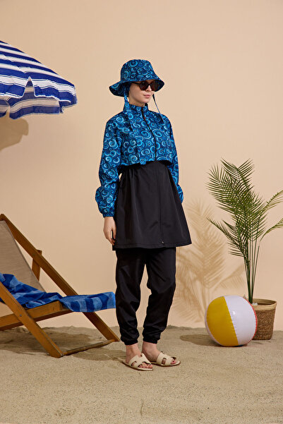 GAVLİA Women's Hijab Swimsuit Set of 5, Full Coverage with Zipper..