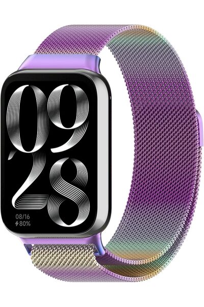 bbtech Xiaom Redmi Watch 4/5-Mi Band 8/9 Pro Uyumlu Milanes Metal Hasır Kordo...