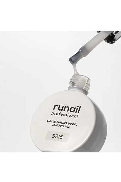 RUNAIL Liquid Builder Gel 15 ml Fırçalı Likit Jel - Rakı Beyazı 5315
