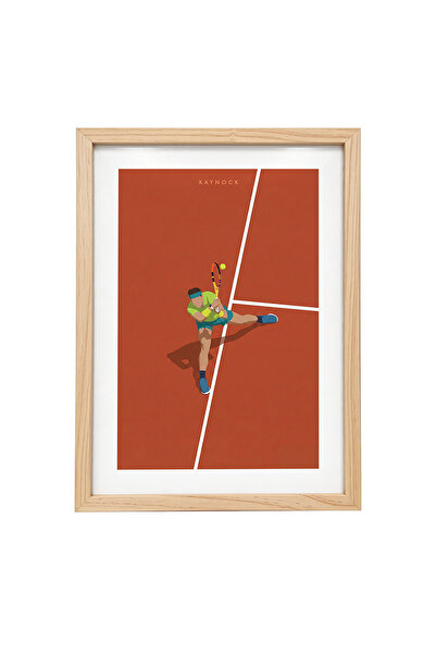 KAYNOCK Rafael Nadal, Tenis Poster Tablo Ahşap Çerçeve