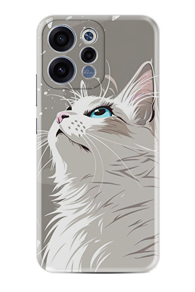 Kılıfland Oppo Reno 15 / 15F 5G Kılıf Boutique Baskılı Resimli Beyaz Kedi Pco...